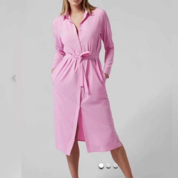 Athleta Urbanite Shirt Dress in Pink Size M - Picture 1 of 16